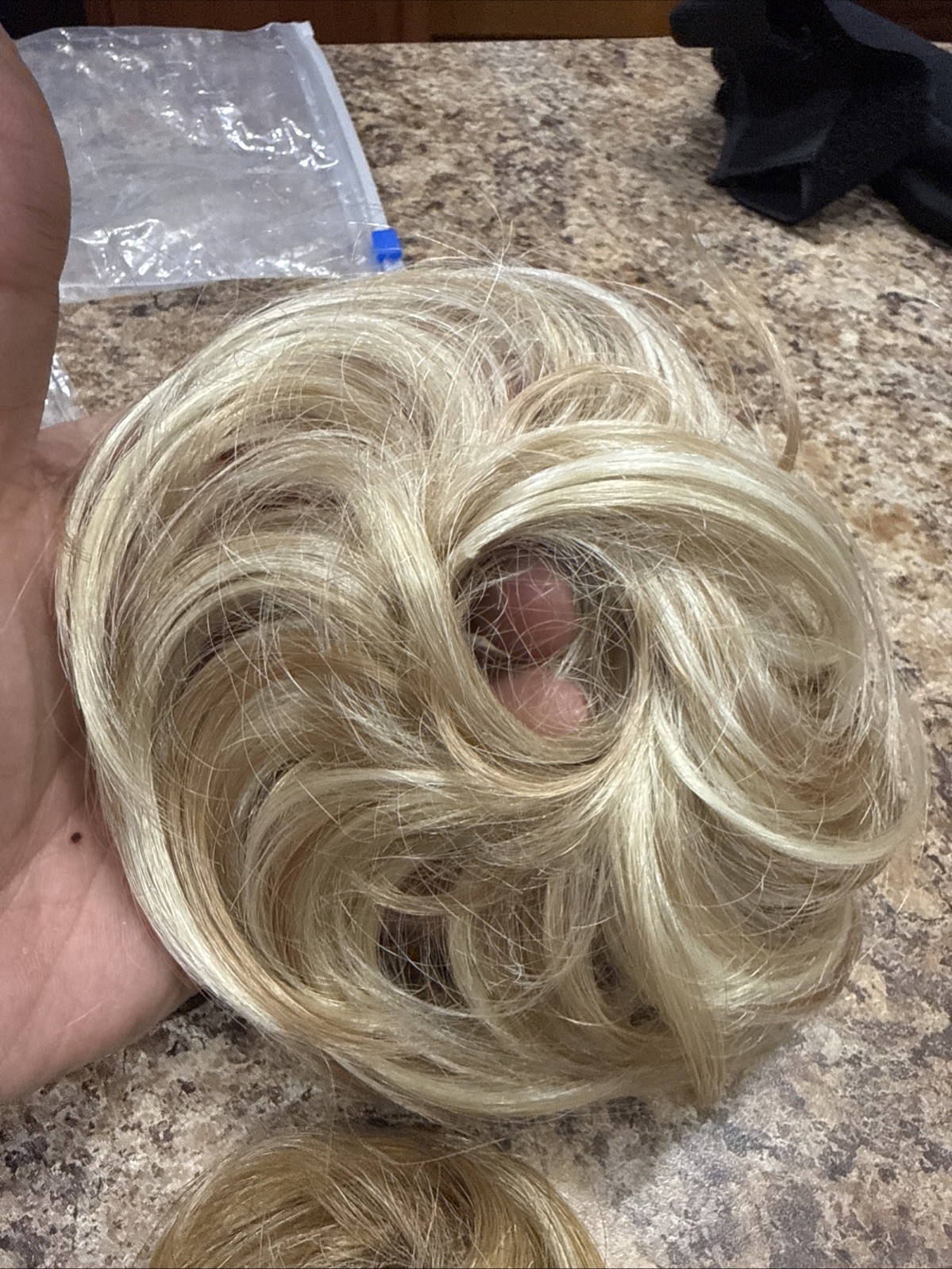 2 BEAUTIFUL Blonde Messy Hair Scrunchies Hair Buns Open Package