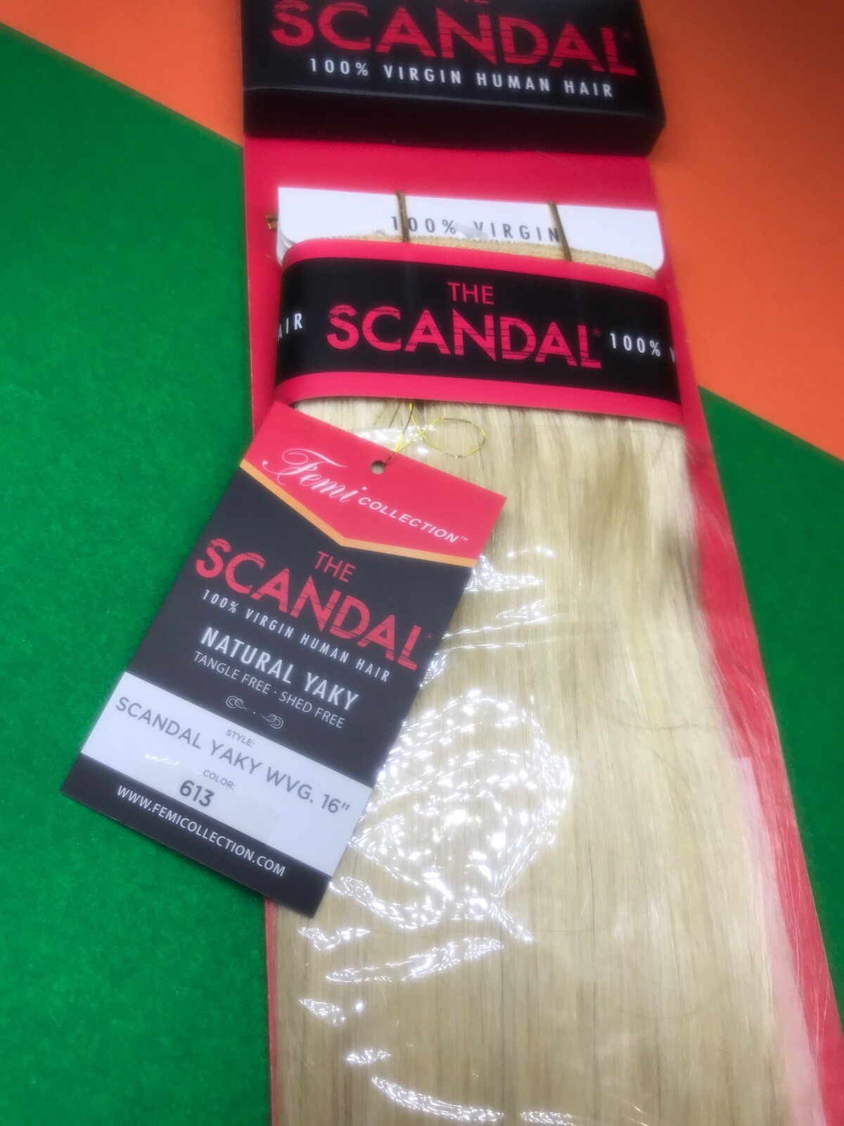 Femi_Collection Scandal Virgin Human Hair Weave_YAKY_16″_#613