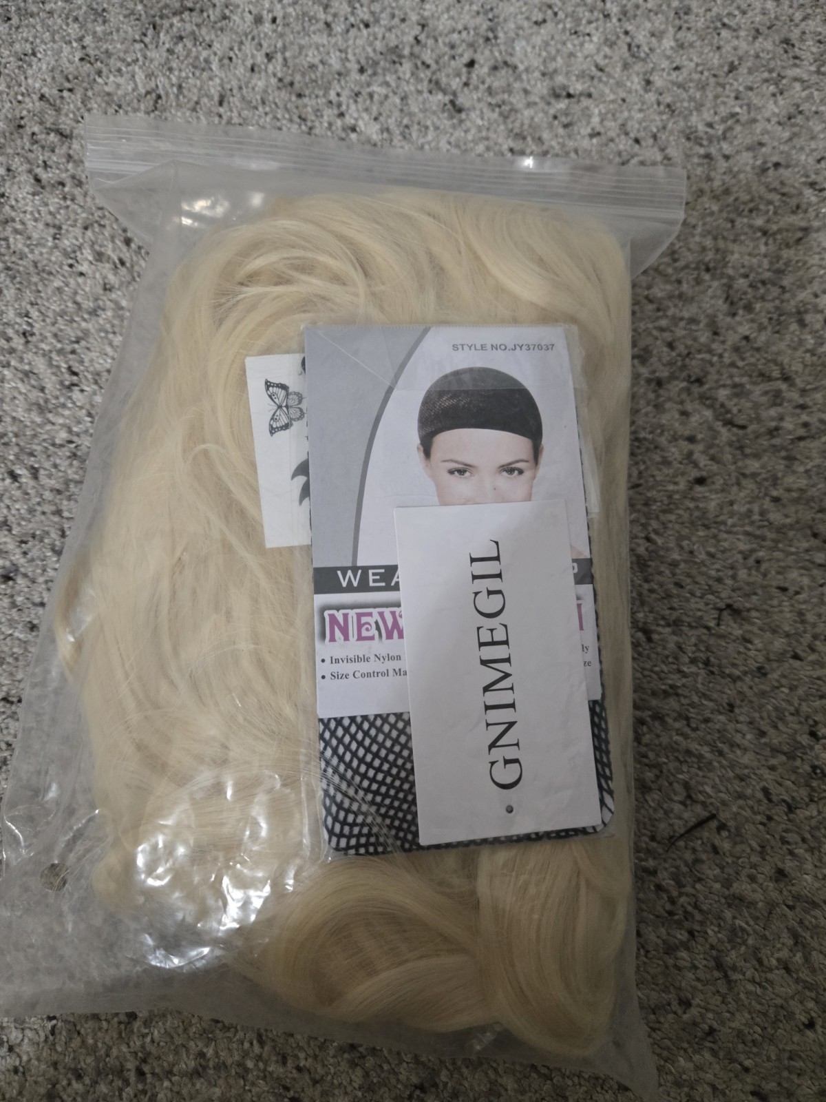 GNIMEGIL Women’s Shirt Blonde Bob Wig Hairpiece Curly