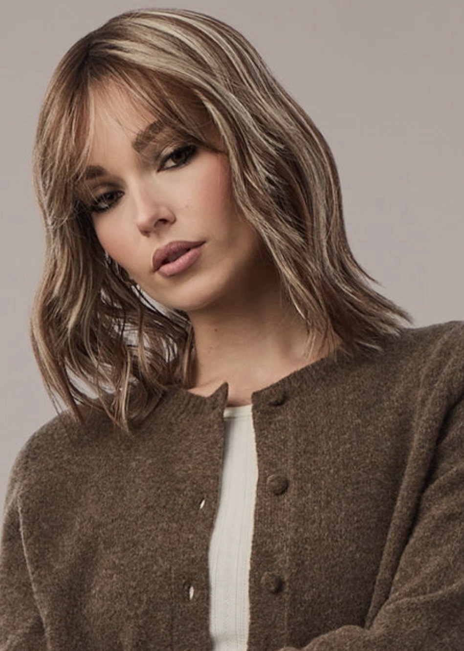 Rene of Paris Smooth Wavez HF Synthetic Wig Color snowy umber Lace Front