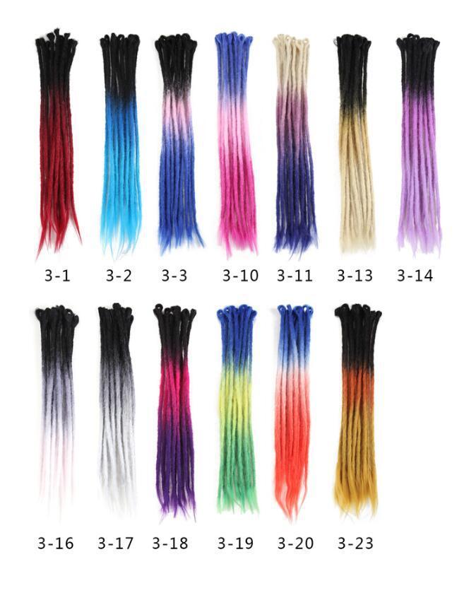 Fashion Dreadlock Hair Extensions 50cm 5pcs 25gr Pencil Thin 79colors Women Men