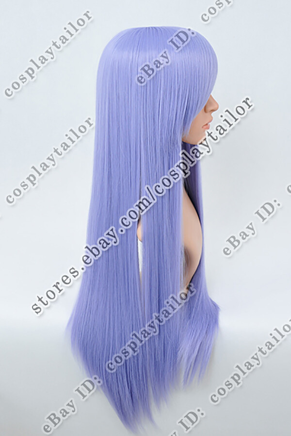 70 cm Light Purple Long Straight Wigs with Bangs Stylish Synthetic Wigs