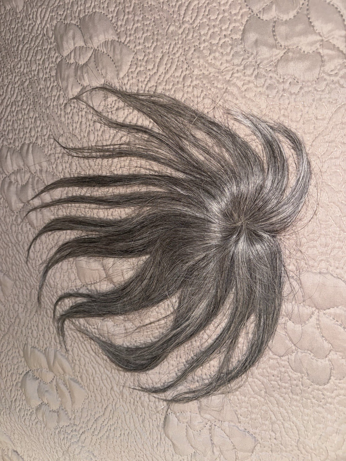 Top of Head Topper Hair Piece silver/gray