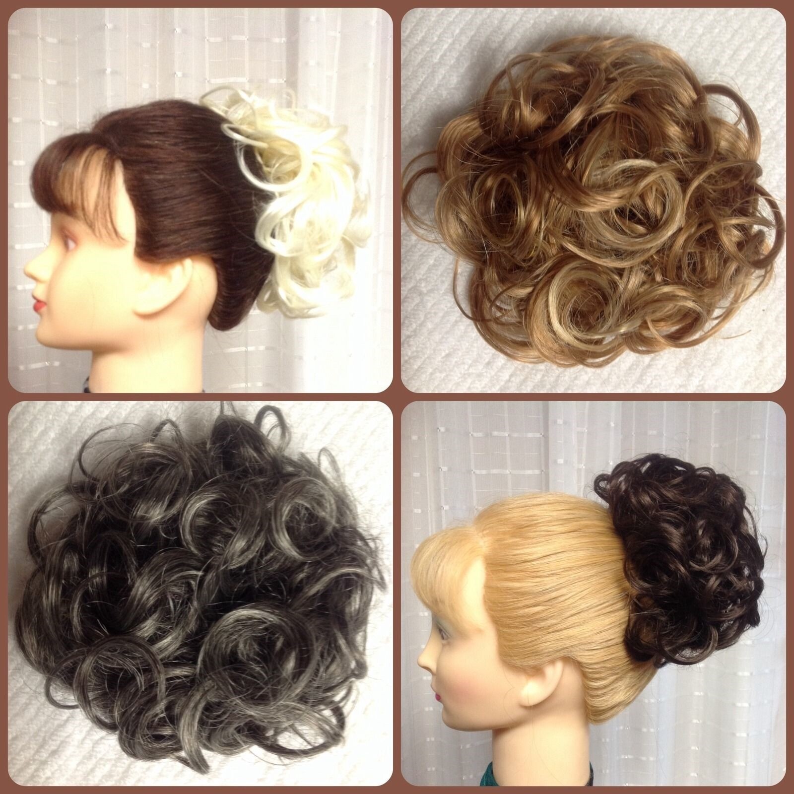 KATIE 7″ BIG CURLY SCRUNCHIE Mona Lisa BLACK BROWN RED GREY BLONDE FROST UP-DO