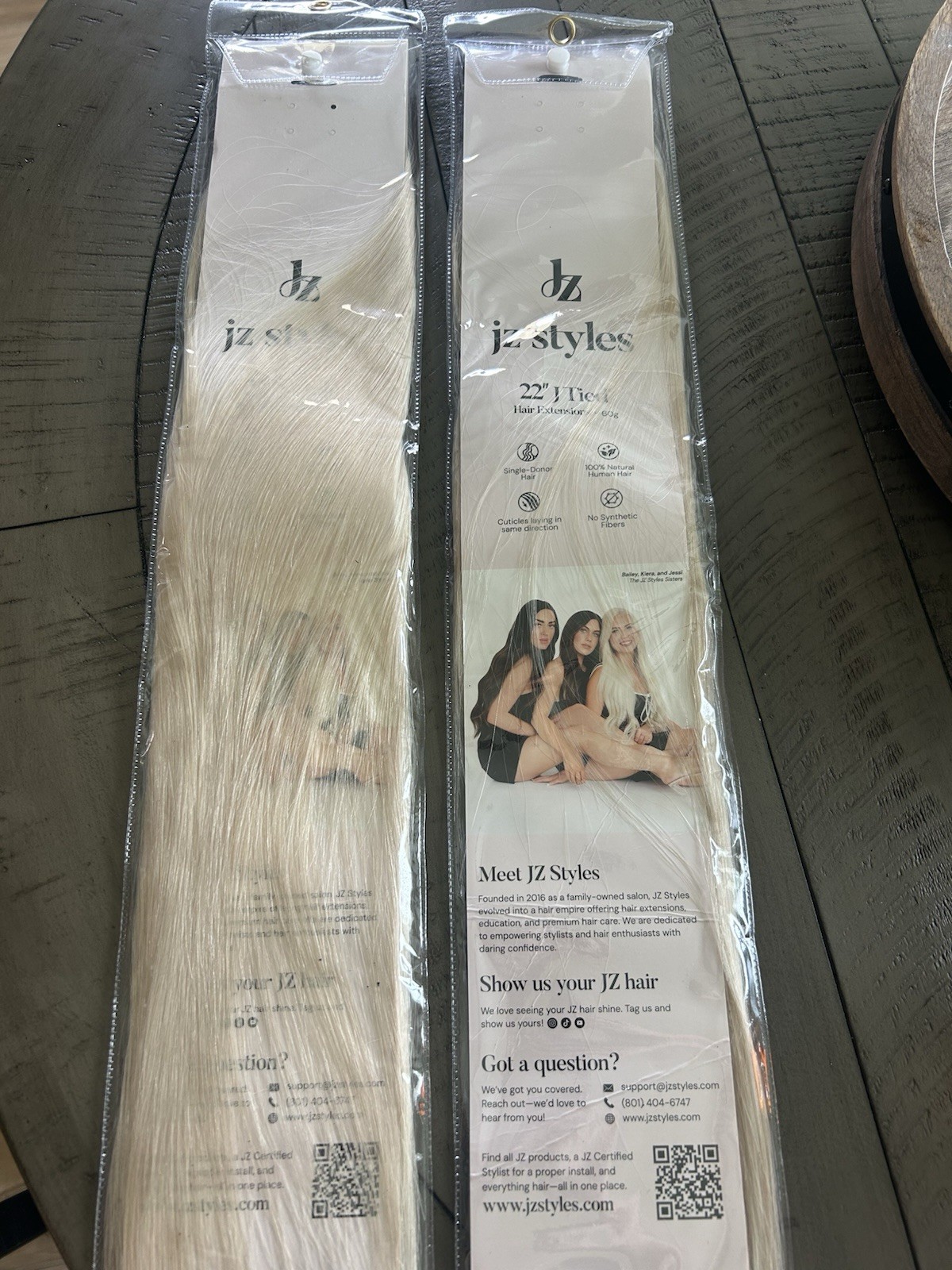 JZ Styles J Tied Wefts Hair Extensions 100% Human Blond 22”