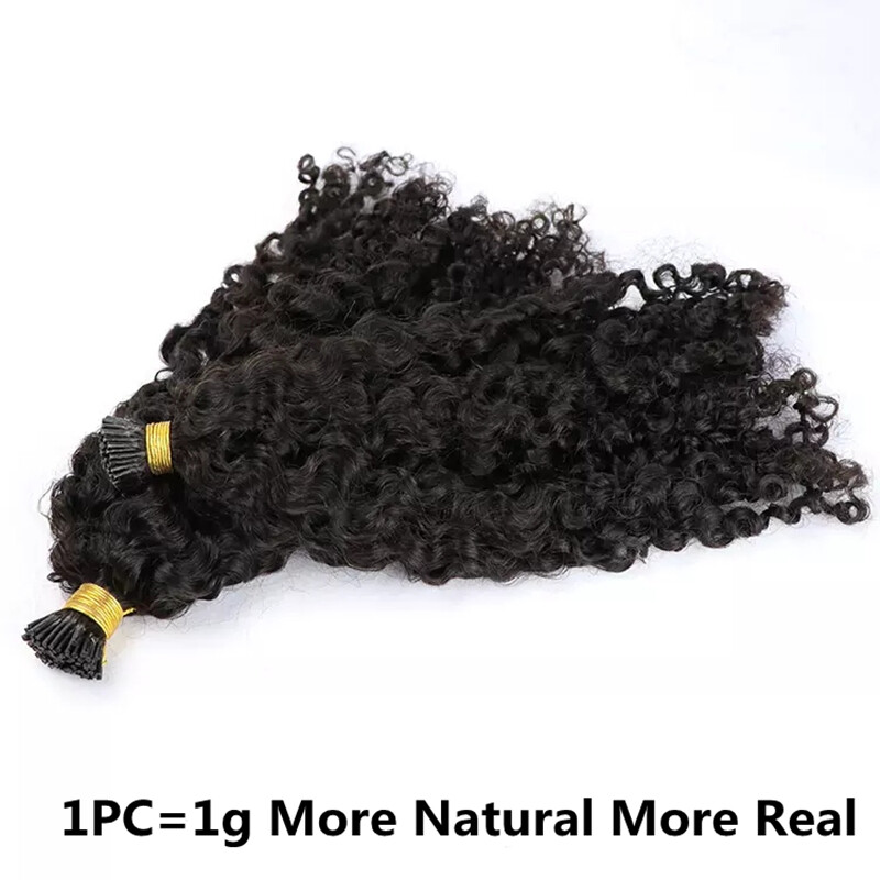 Kinky Curly I Tip Human Hair Extension Pre Bonded Fusion I Tip Hair 100Strands