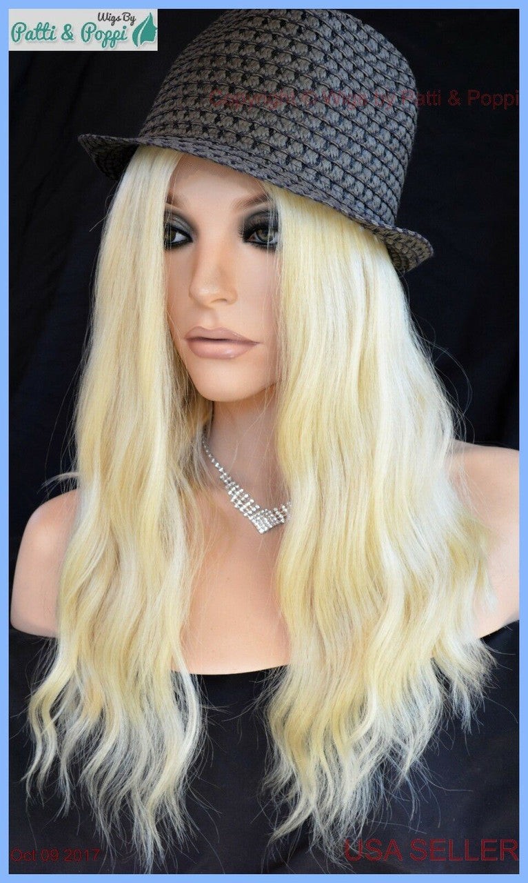 Lace Front Sepia Long Wavy Heat Friendly Wig Color 613 Unisex Adult