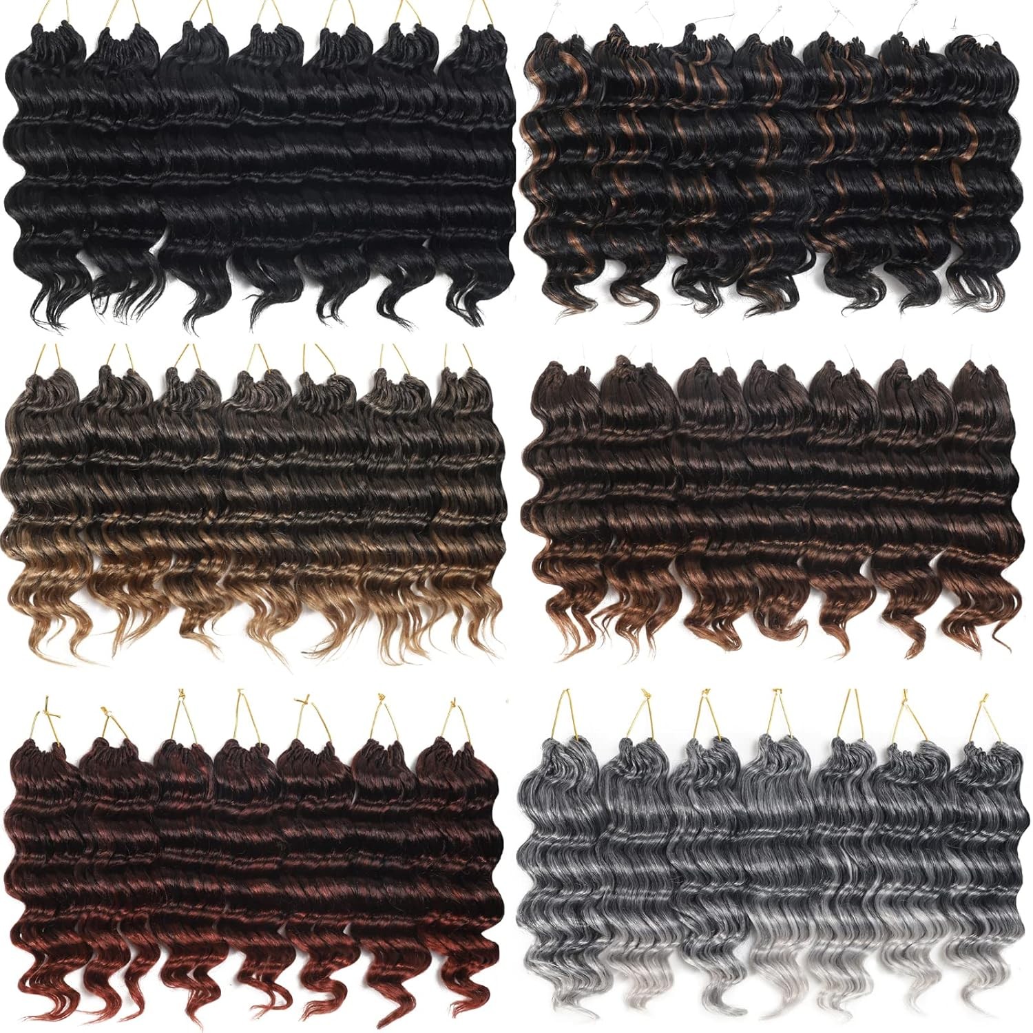 Ocean Wave Crochet Hair 9 Inch Curly Crochet Hair Ocean Wave 7 Packs Deep Wave S