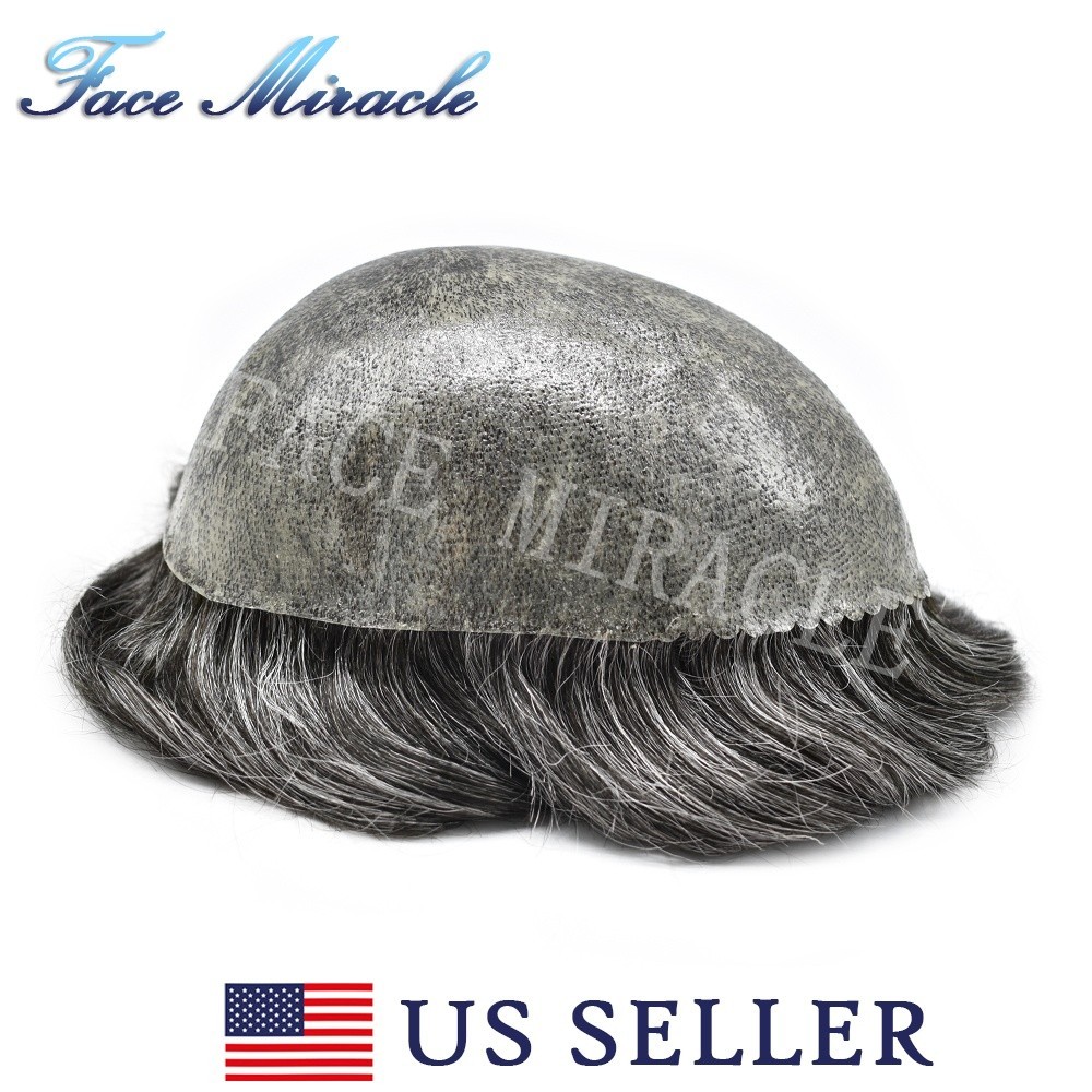 Men’s Hairpieces 0.1MM Thin Skin PU Toupee for Men Human Remy Hair Systems