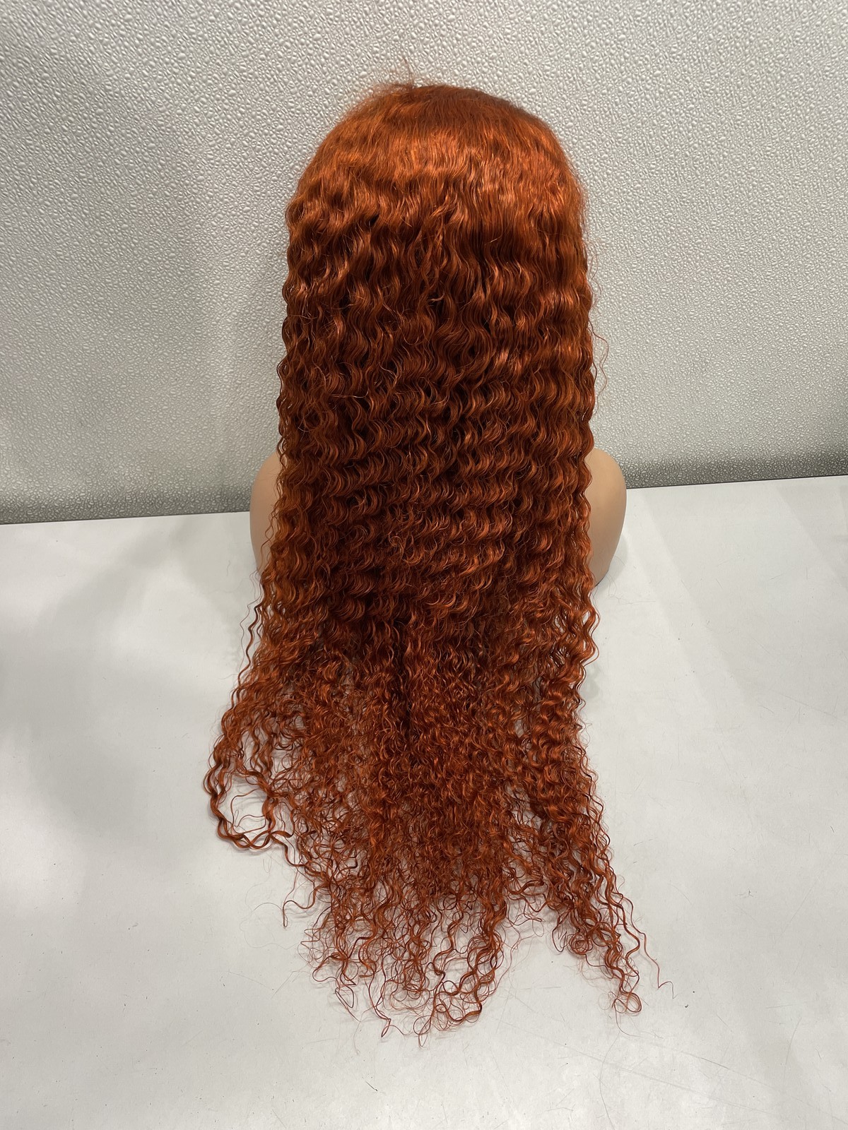 Ginger Curly Human hair Blend Glueless 13×6 Lace Wig 30″