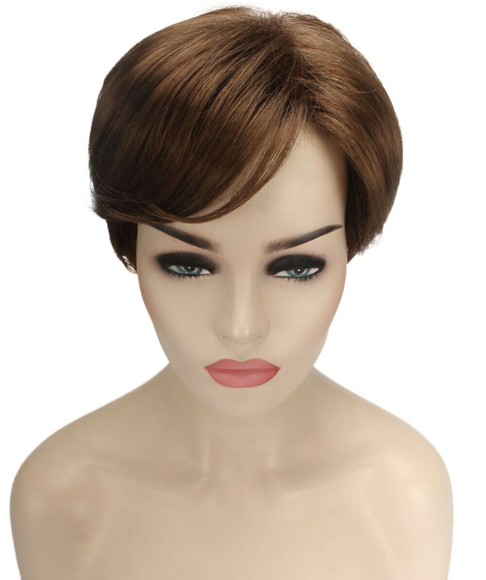 Sophia – Straight Kanekalon Synthetic Fiber Full Wig, 1.5-6 in, Light Brown