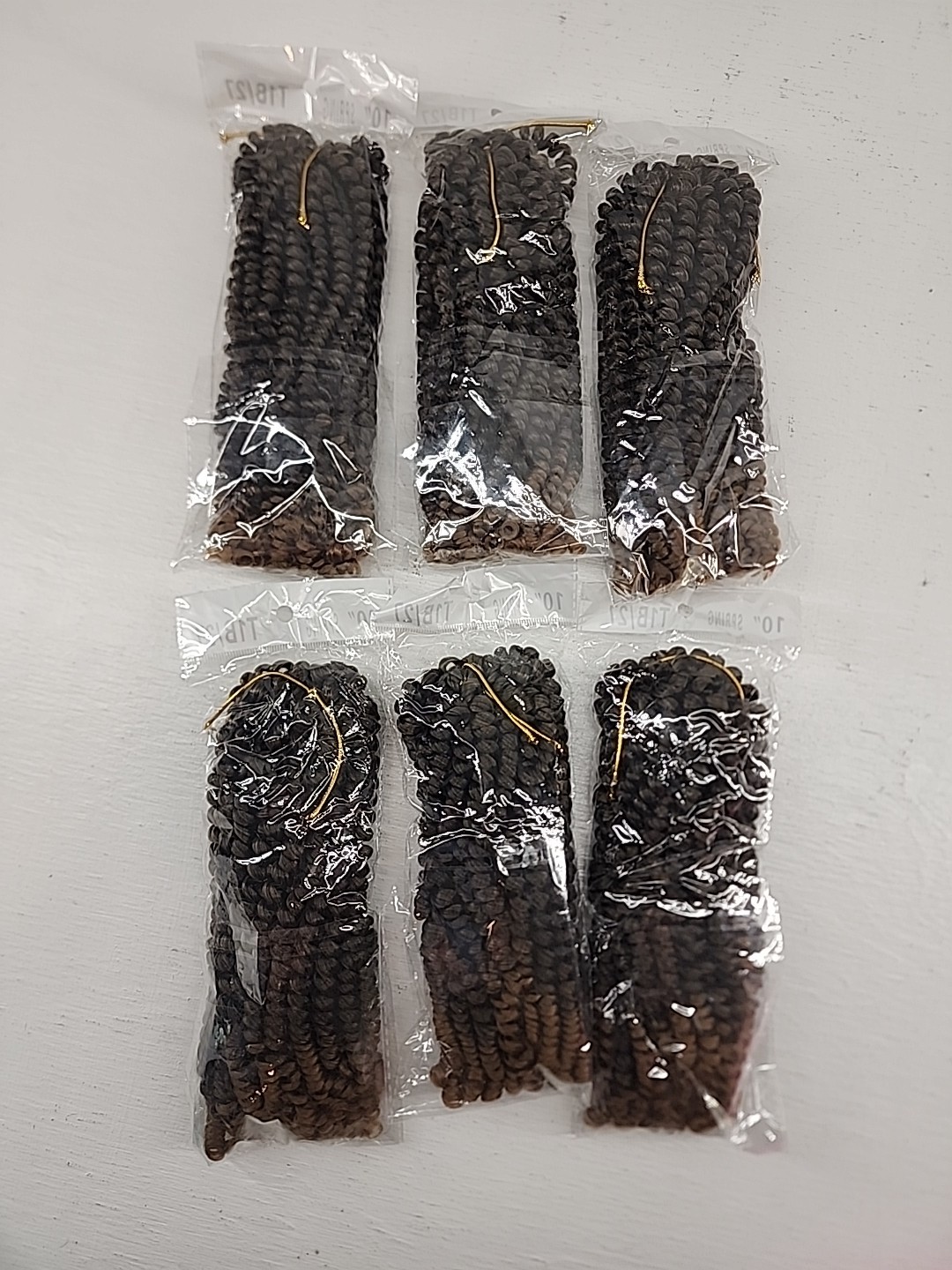 6 Pack 10 Inch Pre Twisted Crochet Braids Hair T1B Short Curly Spring Extensions