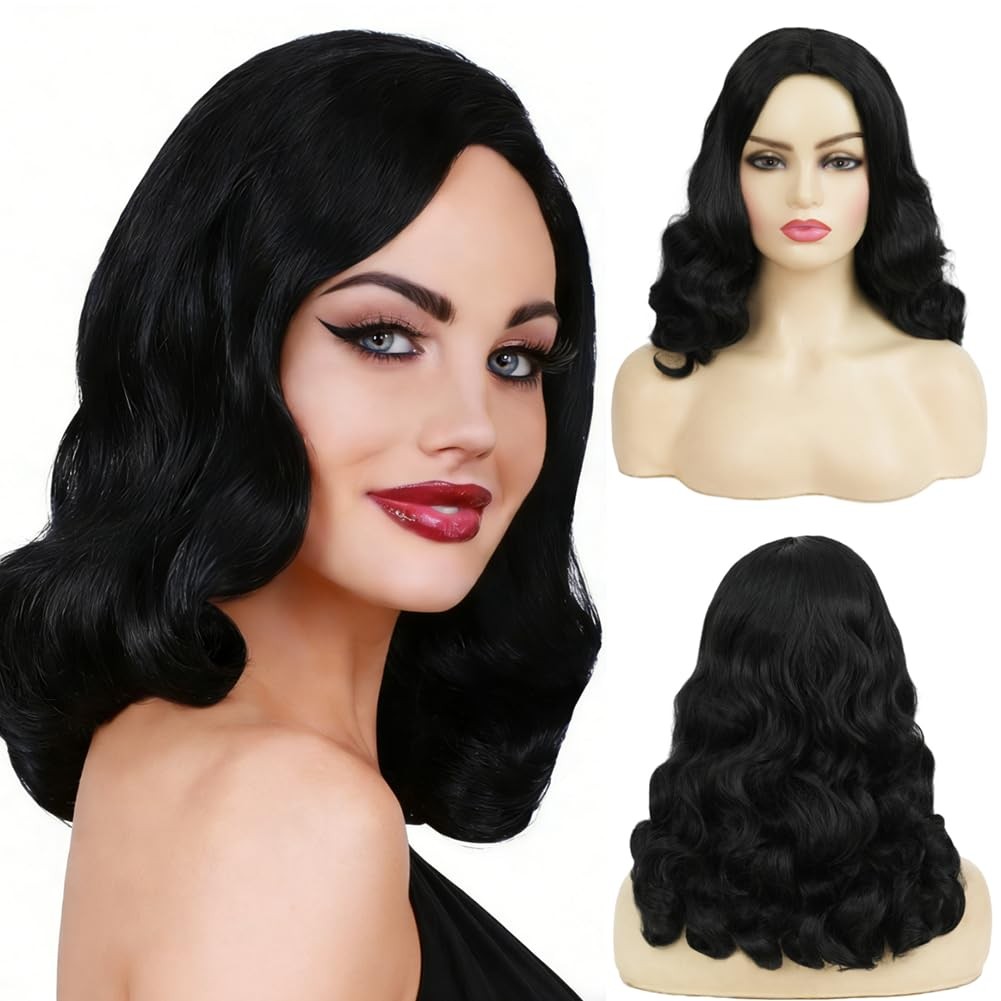 Short Blonde Curly Wig Finger Wave Synthetic Hair for Women 1920s Halloween
