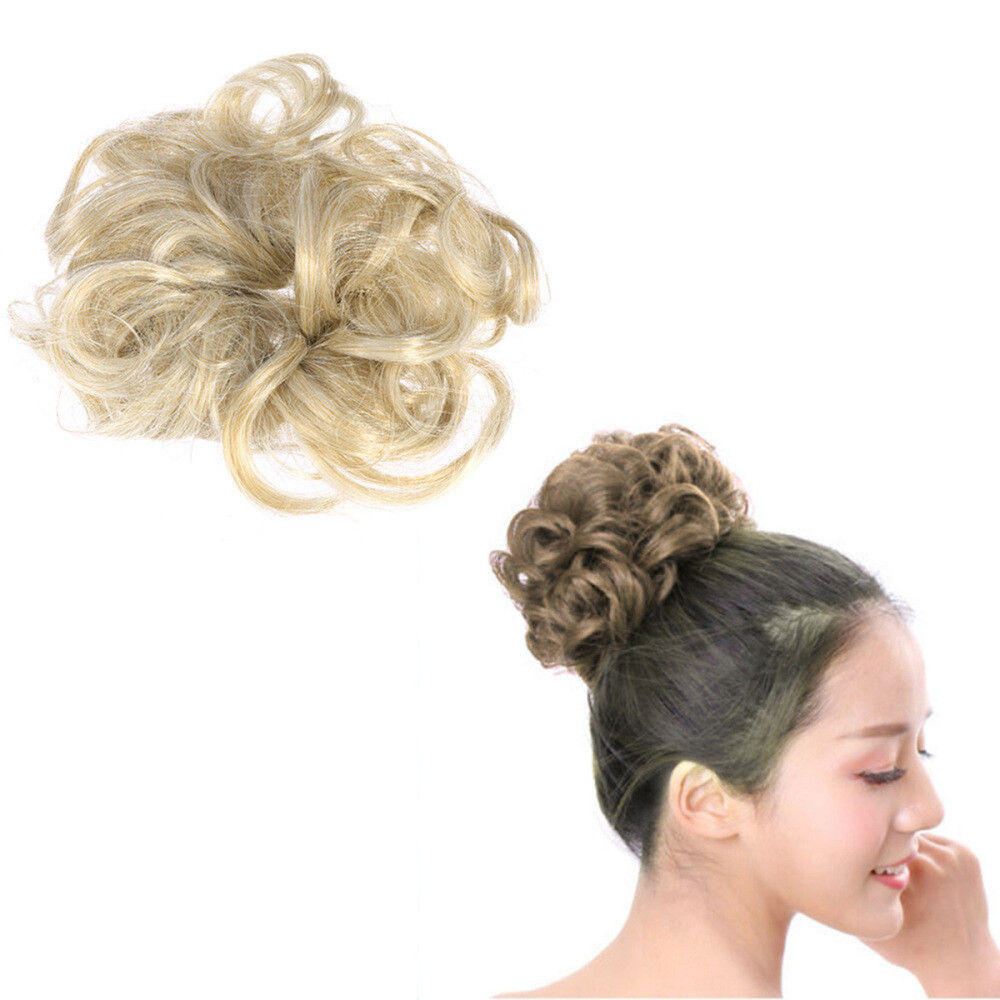 Pony Tail Hair Extension Hairpieces Scrunchie Wave Curly Synthetic Hairpieces