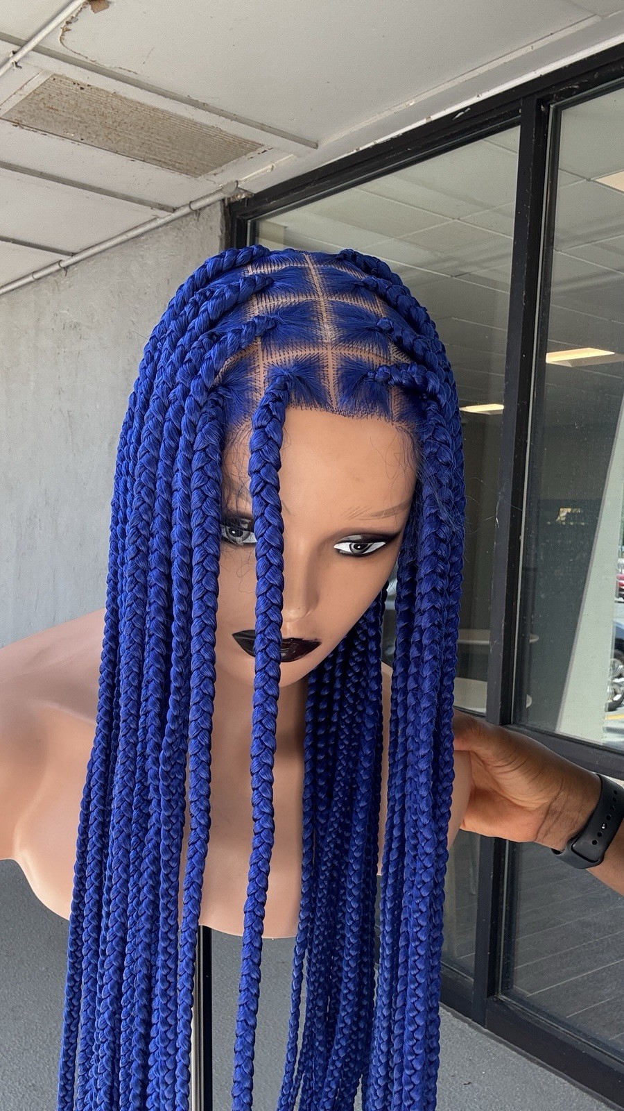 36inch Blue Individual Braids, 36inch Long Full Lace