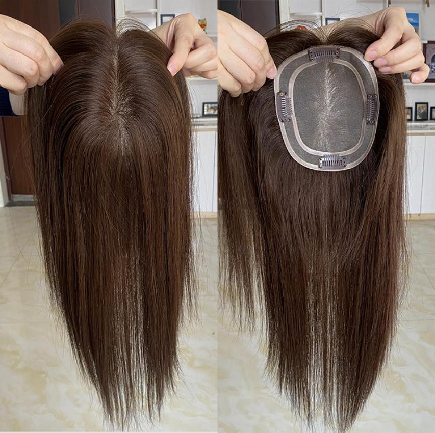 14″ 16″ 18″ Mono Base Rooted Blonde European Virgin Human Hair Toppers 5×6″
