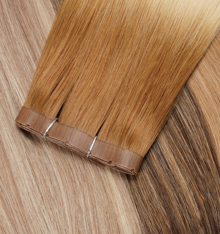 Invisible Hole Weft Hair Extensions Double Drawn CAN BE CUT Skin Weft Extension