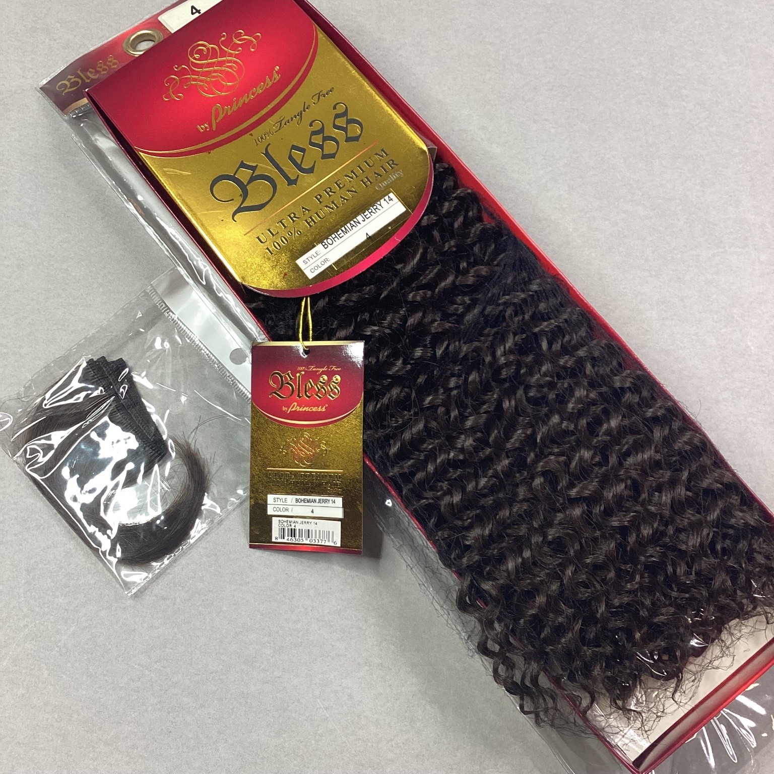 Bless by Princess Bohemian Jerry 14 100% Human Hair Extensions Color 4