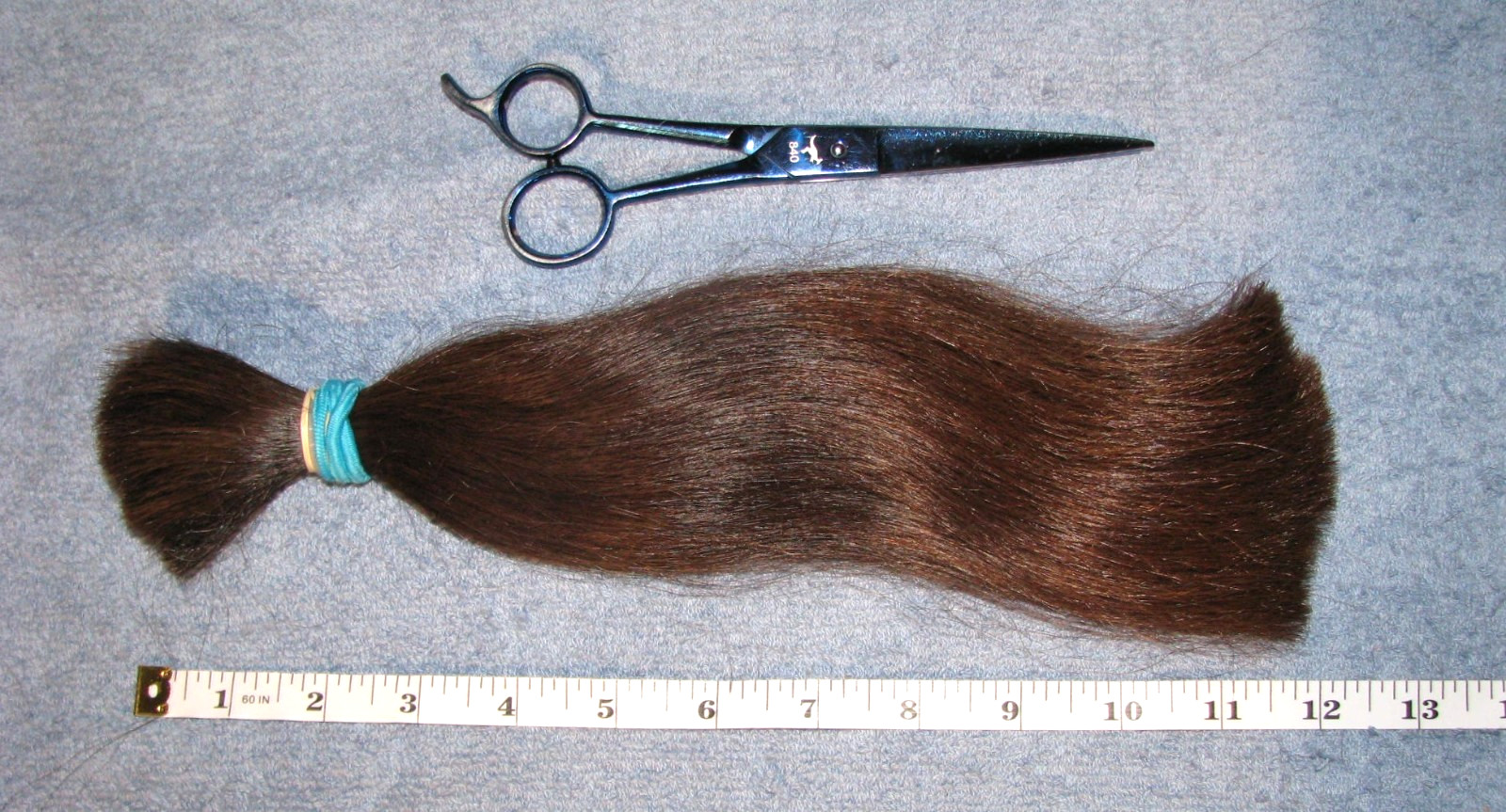 HUMAN HAIR HAIRCUT 12 INCH CHOCOLATE BROWN PONYTAIL COSPLAY-REBORN DOLLS T41