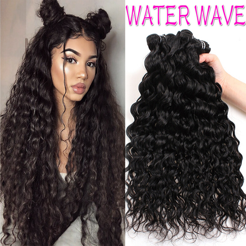 9A Brazilian Virgin Human Hair Extensions Thick 3 Bundles/300G Water Wave Curls