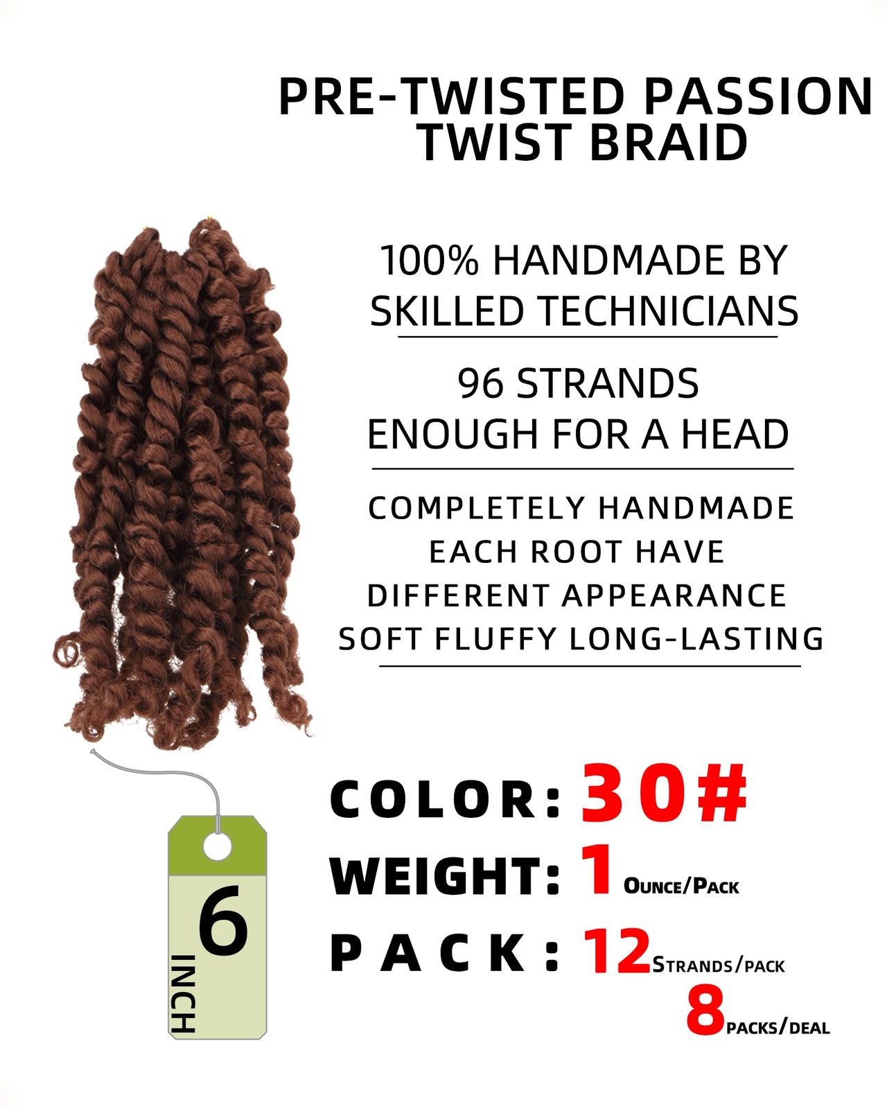 Miss Sula Pre-Twisted Passion Twist Crochet Braid Hair – Soft & Tangle-Free