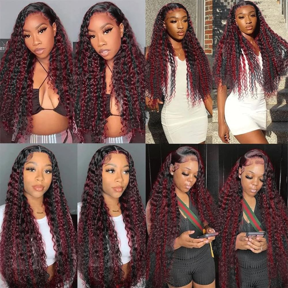 Luxvogue 16 18 20 Inch Inch Burgundy P1B/99J Jerry Curly Human Hair Bundles