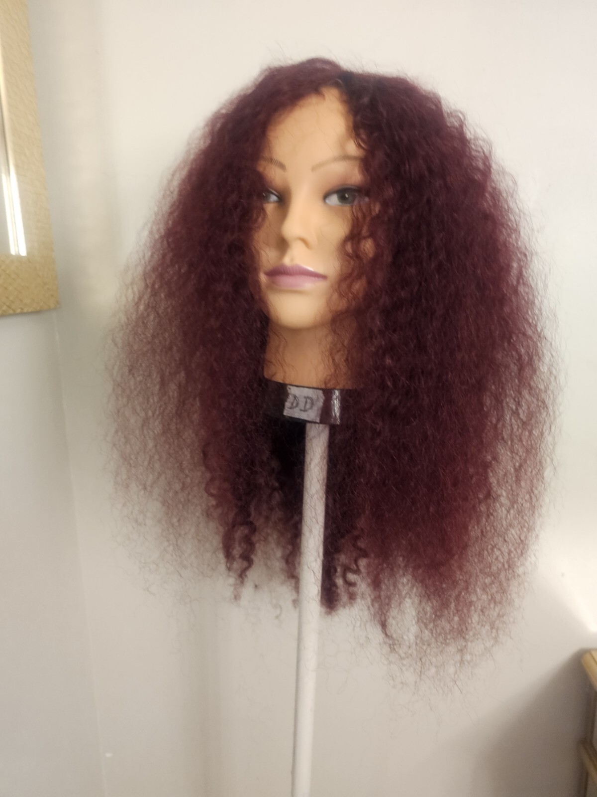 High Quality regular Top Reddish 24″wavy curly 150% Virgin Human Hair Lace Wig