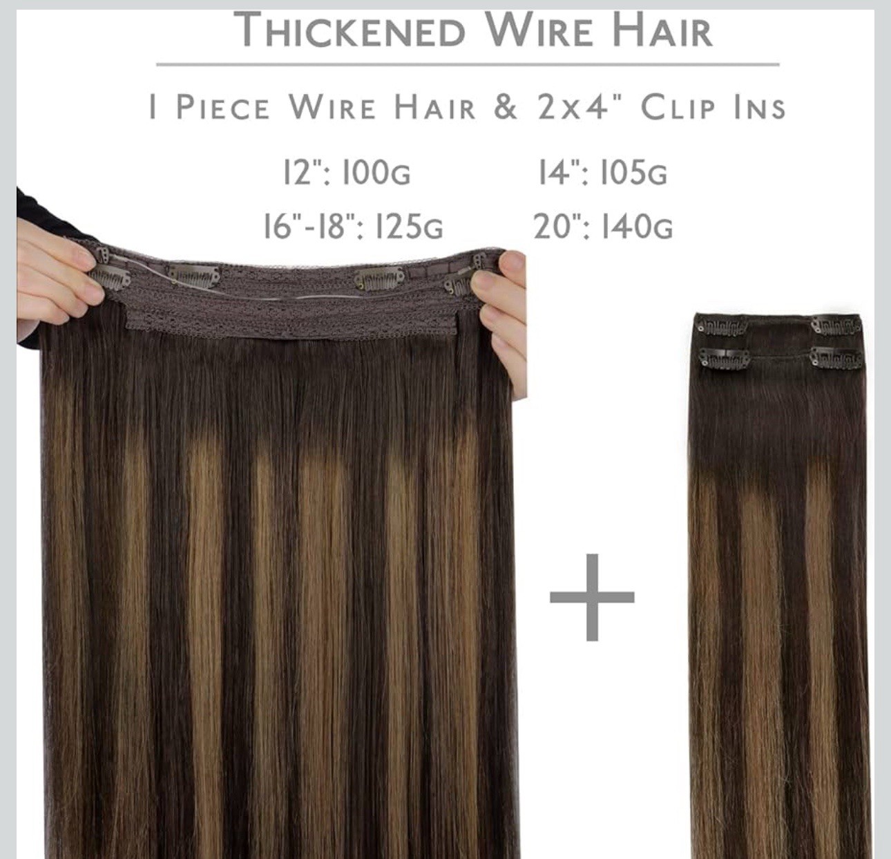 Wennalife Clip in Human Hair #2/6/2 Balayage Dark Brown Mixed Chestnut Brown