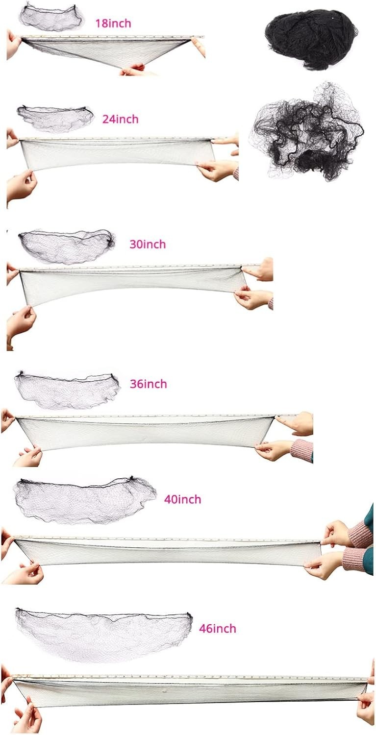 Disposable Black Hair Nets, Invisible & Lightweight, 100 Pcs