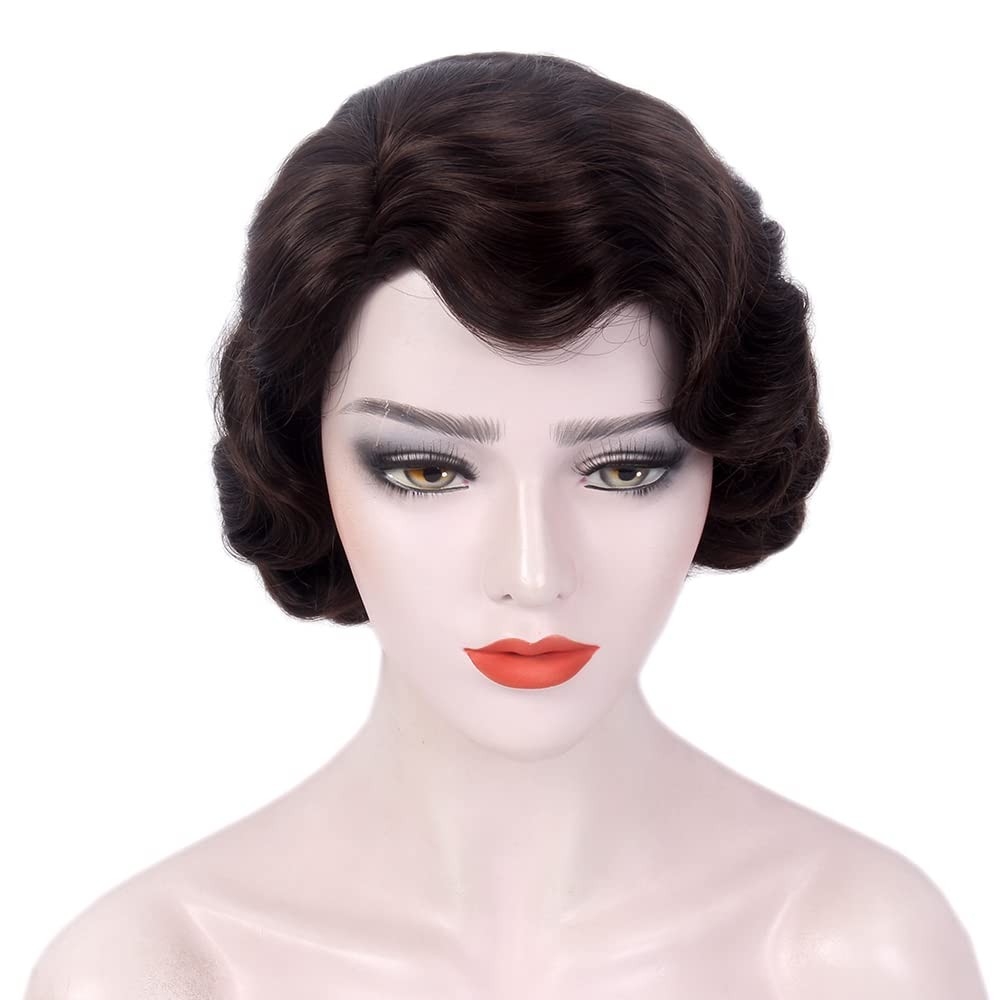 R Reewes Fashion Hair Reewes Long 1920S Wig Finger Wave Wig Curly Short Wig