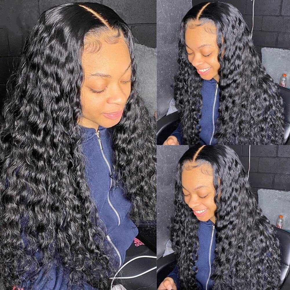 Deep Wave Silk Base Full Lace Human Hair Wig Glueless Pre Plucked Silk Top Wig