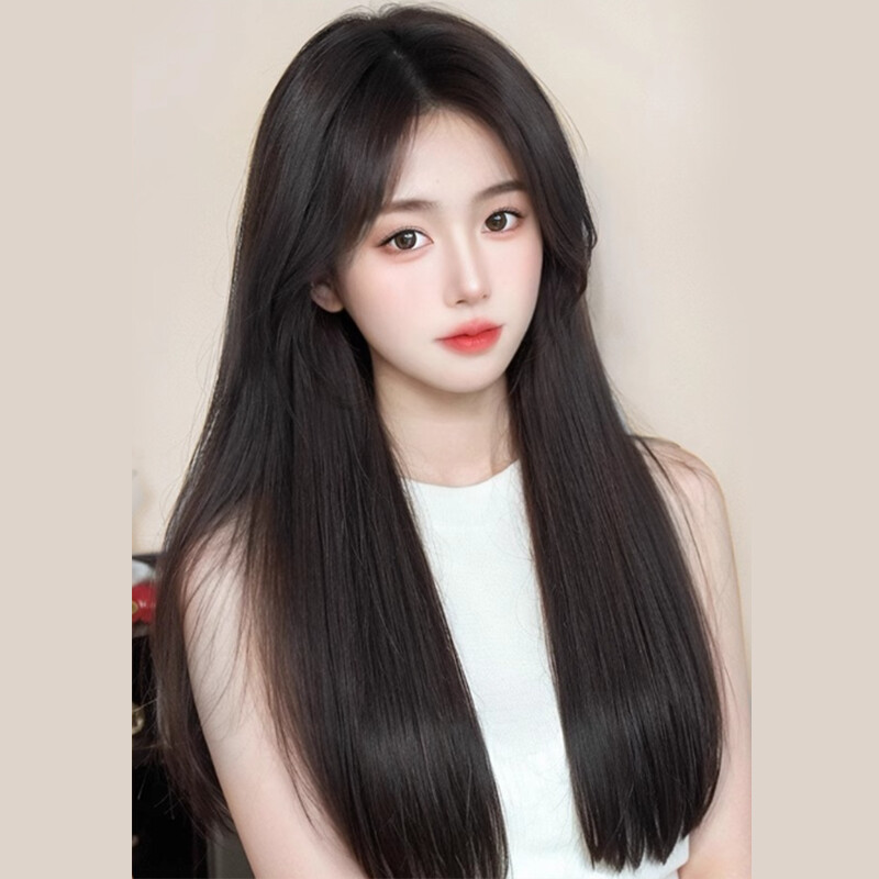 Long Hair Extension Clip in Hair One Piece V-Shaped Natural Hairpiece for Women