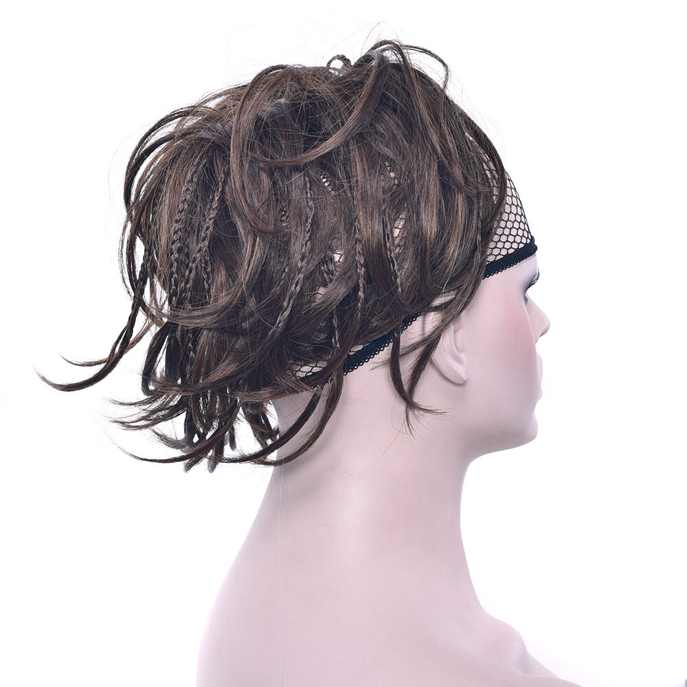 Short Braided Bun Scrunchies Updo Wrap Messy Hairpiece Ponytails Hair Extensions