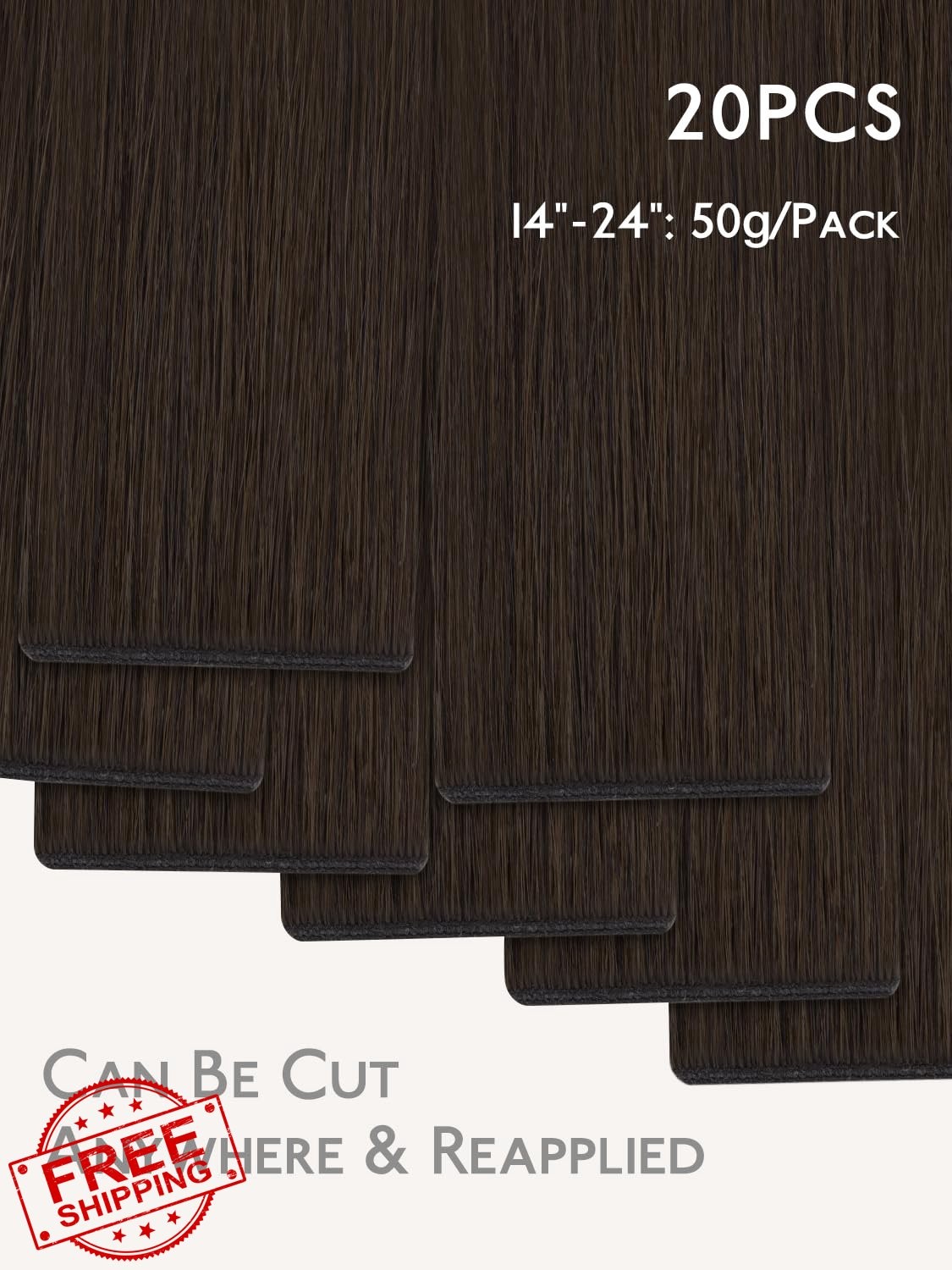 Wennalife Light Dark Brown Genius 22in tape