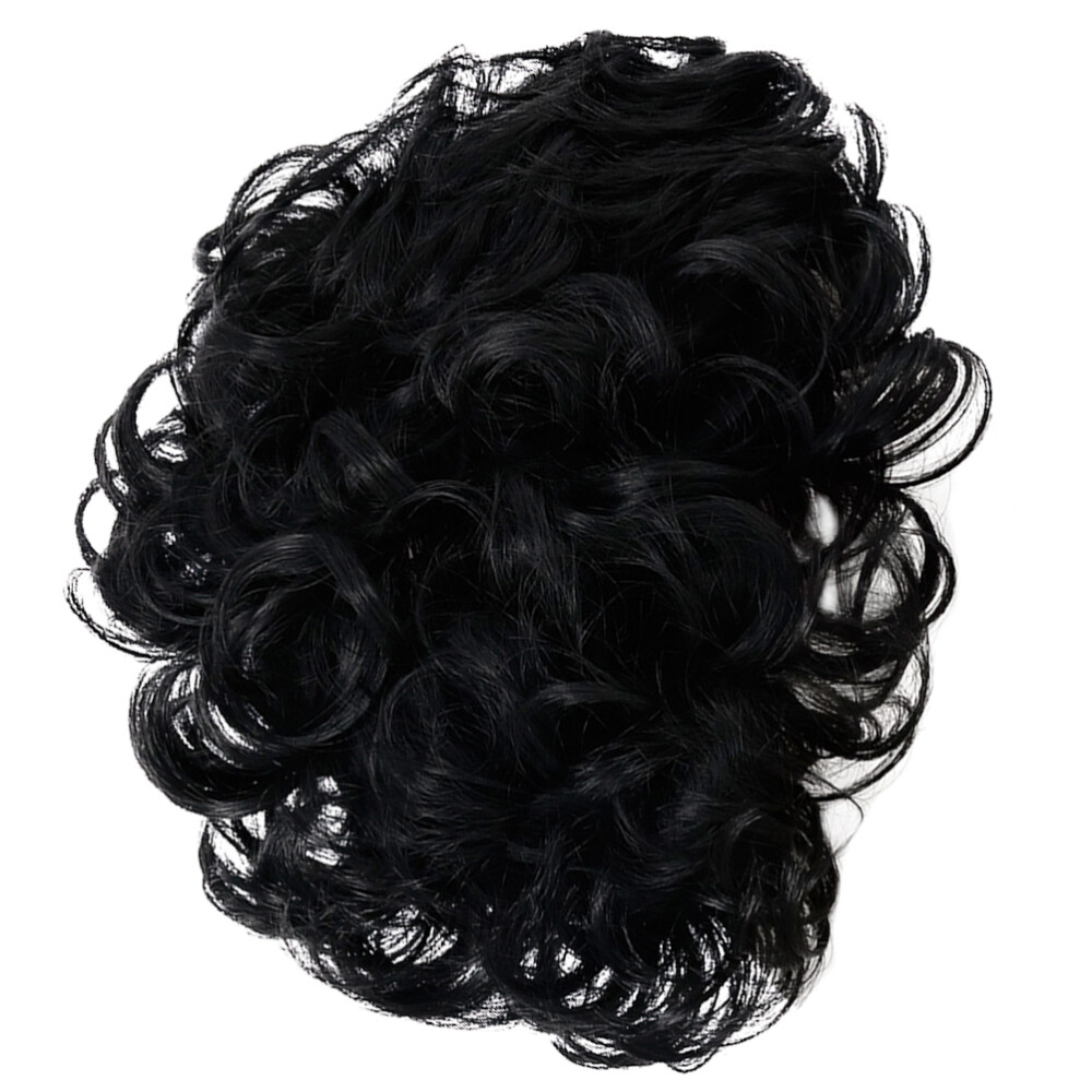 Male Tilted Bang Wig Man Hairpiece Synthetic Wig Curly Wig for Men Mens Hair