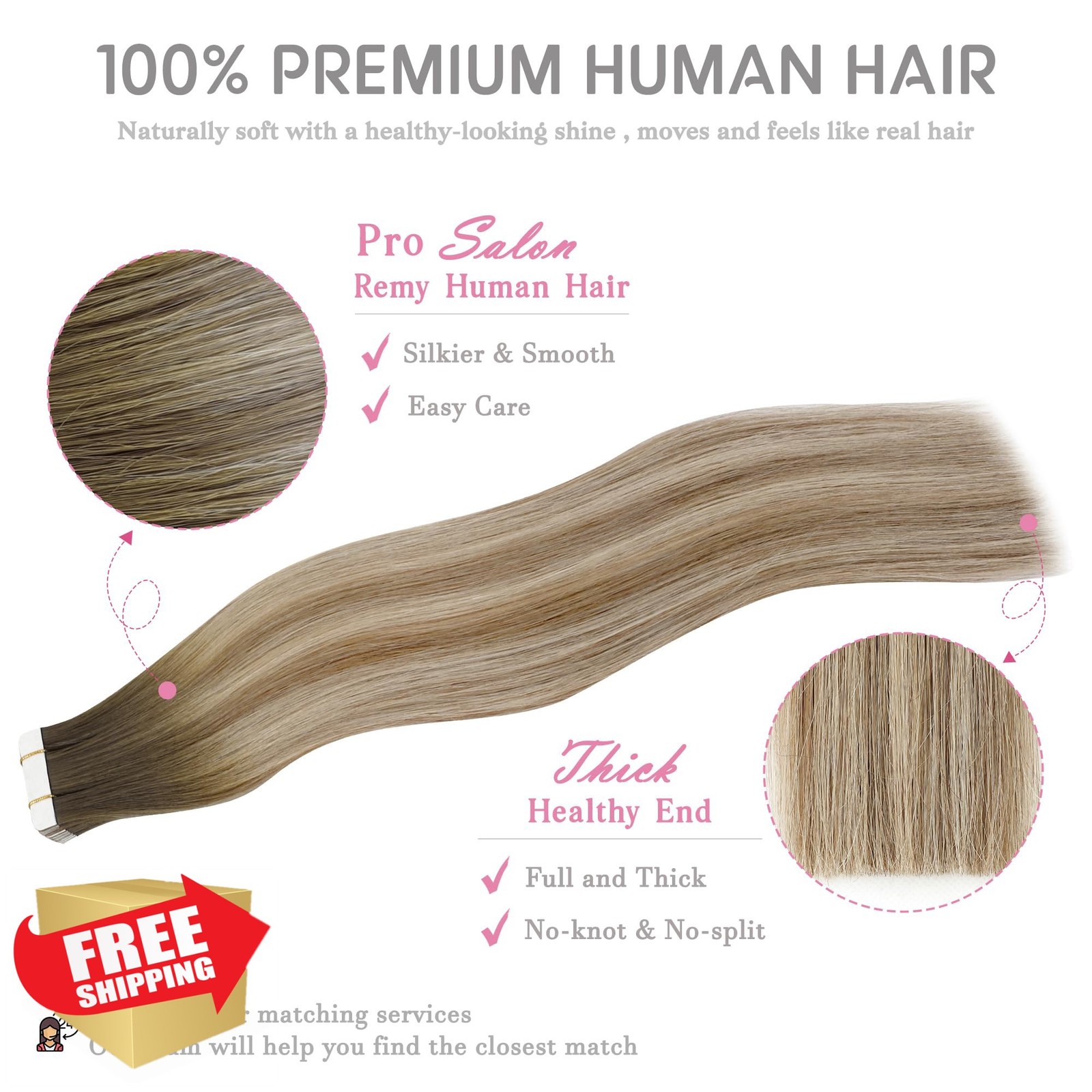HEAPO 20 Inch #3/8/22 Balayage Tape Ins