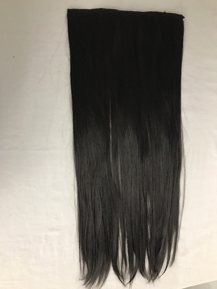 ONE PIECE 23″ CLIP IN STRAIGHT HAIR EXTENSION SYN HAIR PIECE DUSK BROWN NEW $74