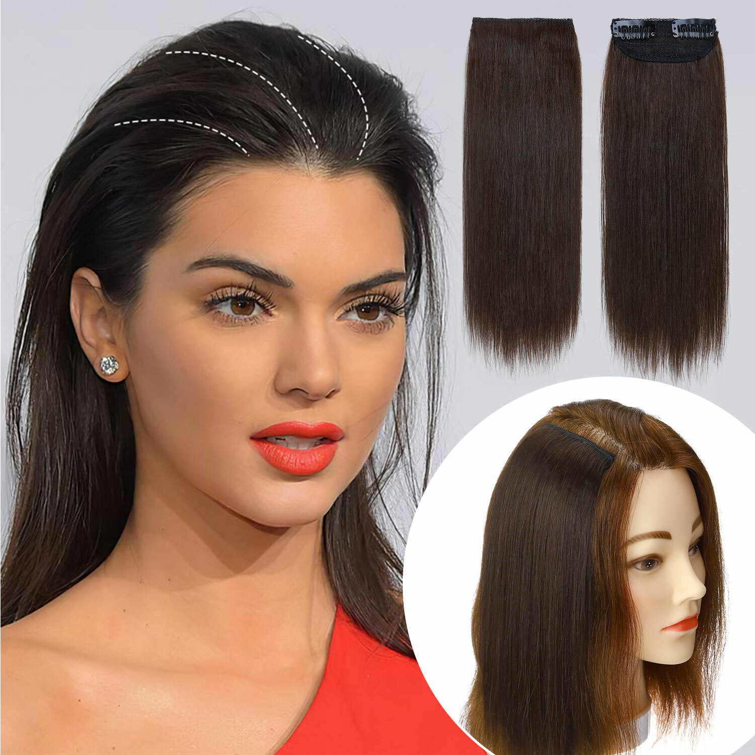 4″-12″ Short Hair Pad Clip In Real Remy Human Hair Extensions One Piece Blonde Q
