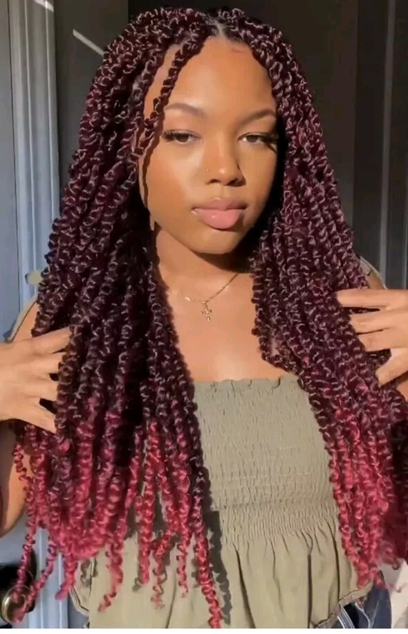 Passion Twist Hair Burgundy 18″ – 8 Pack High Quality Synthetic Bohemian Hair