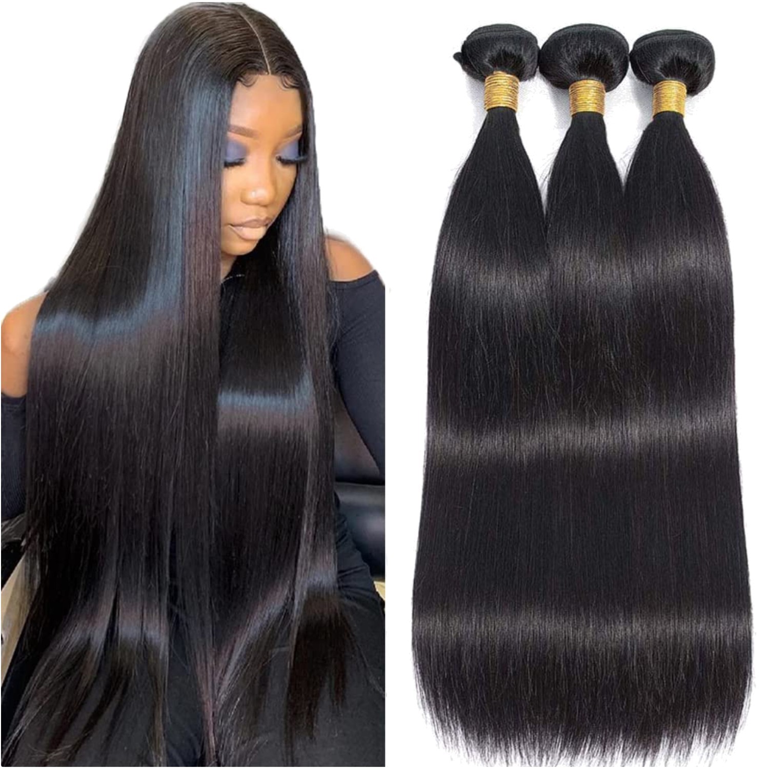 Luxurious 10A Brazilian Straight Hair Bundles – Unprocessed, 14 to 18 Inches