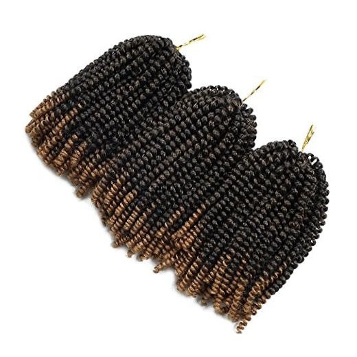 Spring Twist Crochet Hair Extension, 90strands, Fluffy Spring 8 Inch T1B 27