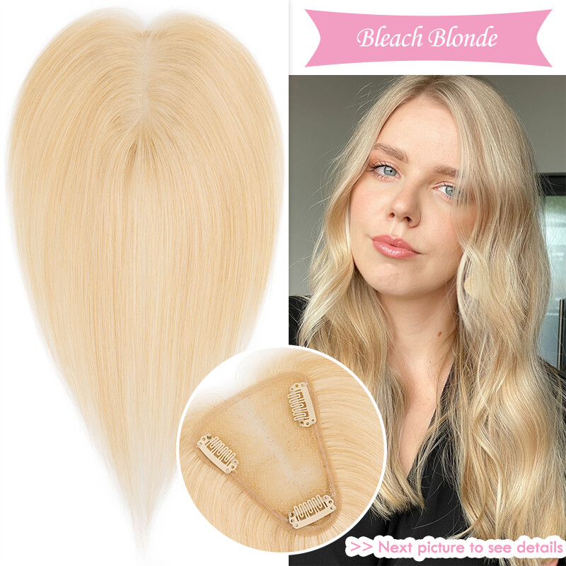 Clip in Hairpiece 100% Human Hair Topper Lace Base One Piece Remy Hair Toupee