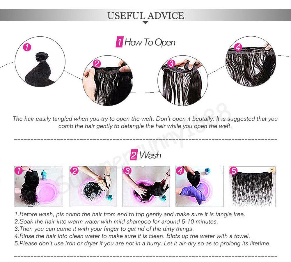 Virgin Remy Human Hair Extensions Water Wave Weave Weft 300G 3Bundles Thick TB