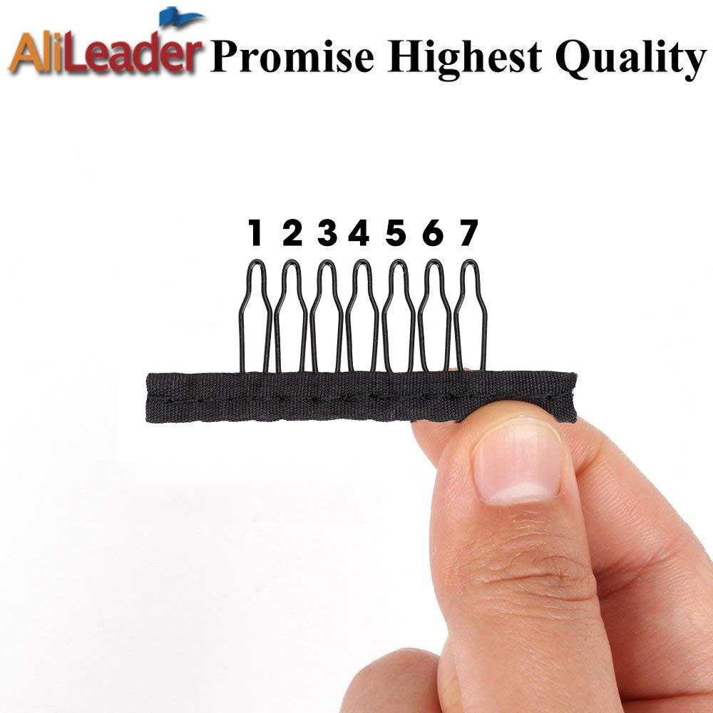 Wig Combs and Clips – 100 Pcs 7-Teeth Black 100 Count (Pack of 1),