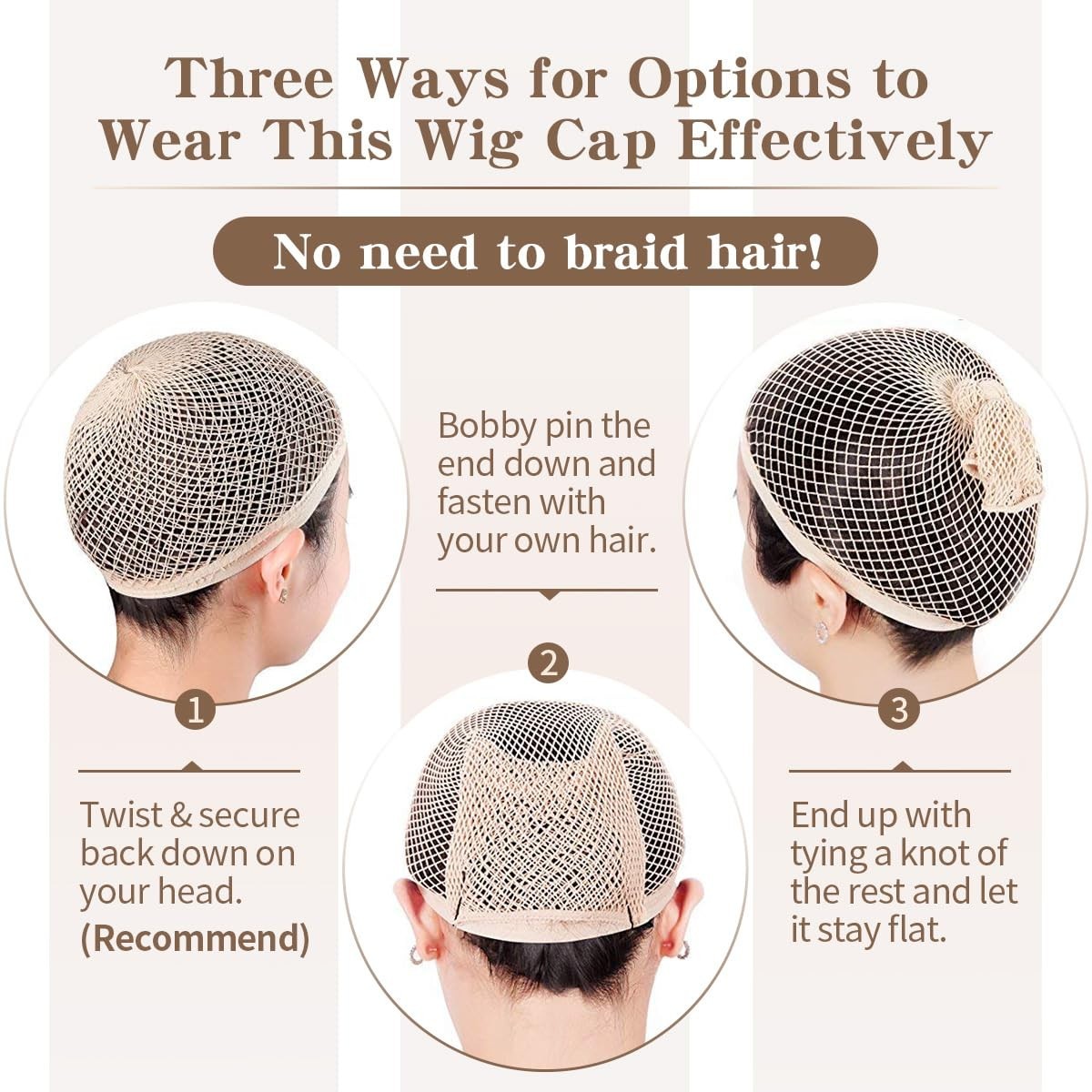 Comfortable 2-Piece Wig Caps – Breathable Design for All-Day Wear, Nude Color