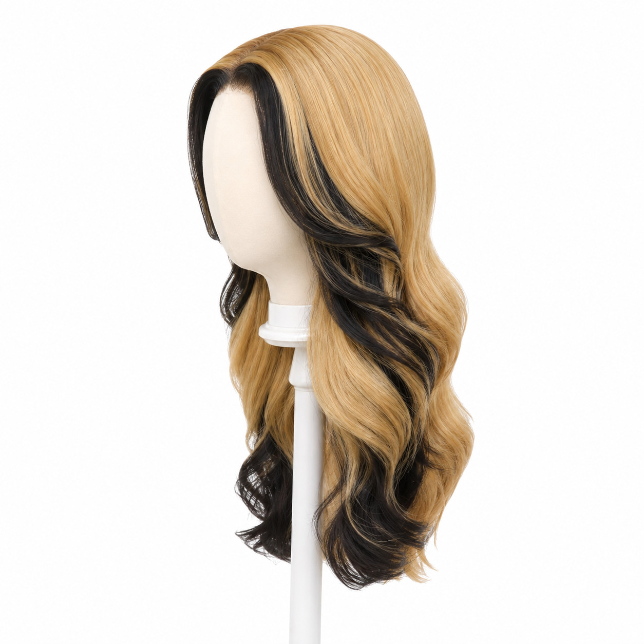 Black and Blonde Wig – Synthetic Lace Front with Natural Pre-Plucked Hairline