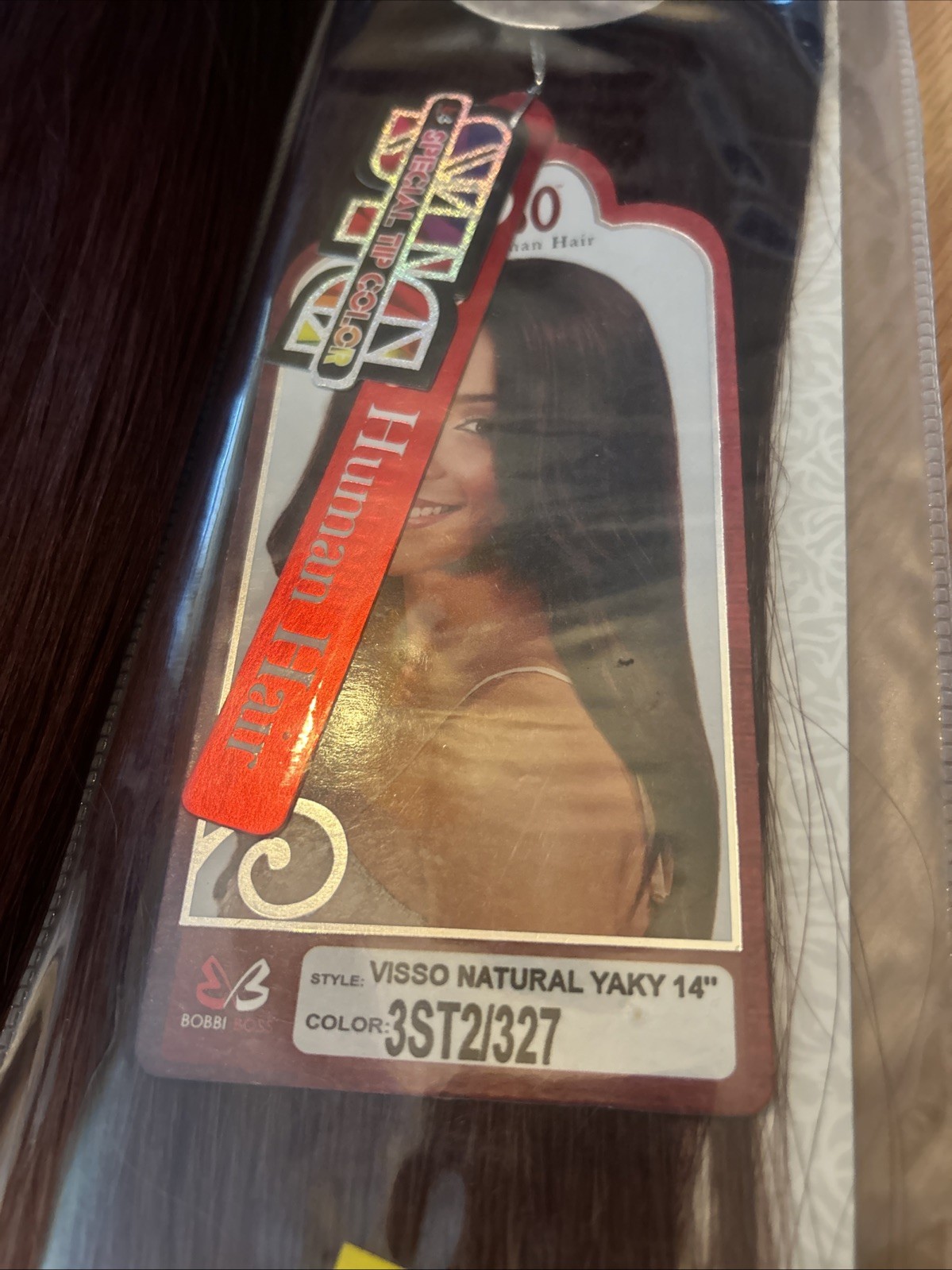 100% Human Hair Ext. 14”inch. Color #3ST2/327. 1 Pack For $35