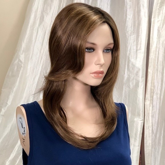 BRAND NEW Shilo Raisin Glaze-H Long Synthetic Monofilament Wig with Layers