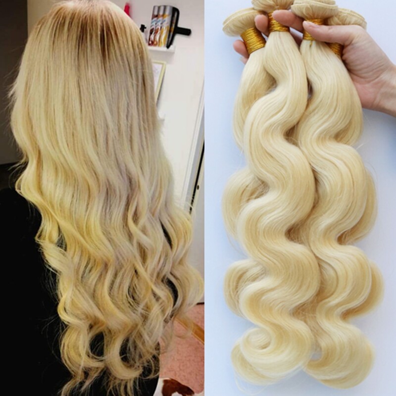 Sew in Blonde Bundle 100% Unprocessed Brazilian Human Hair Weft Weave Extensions