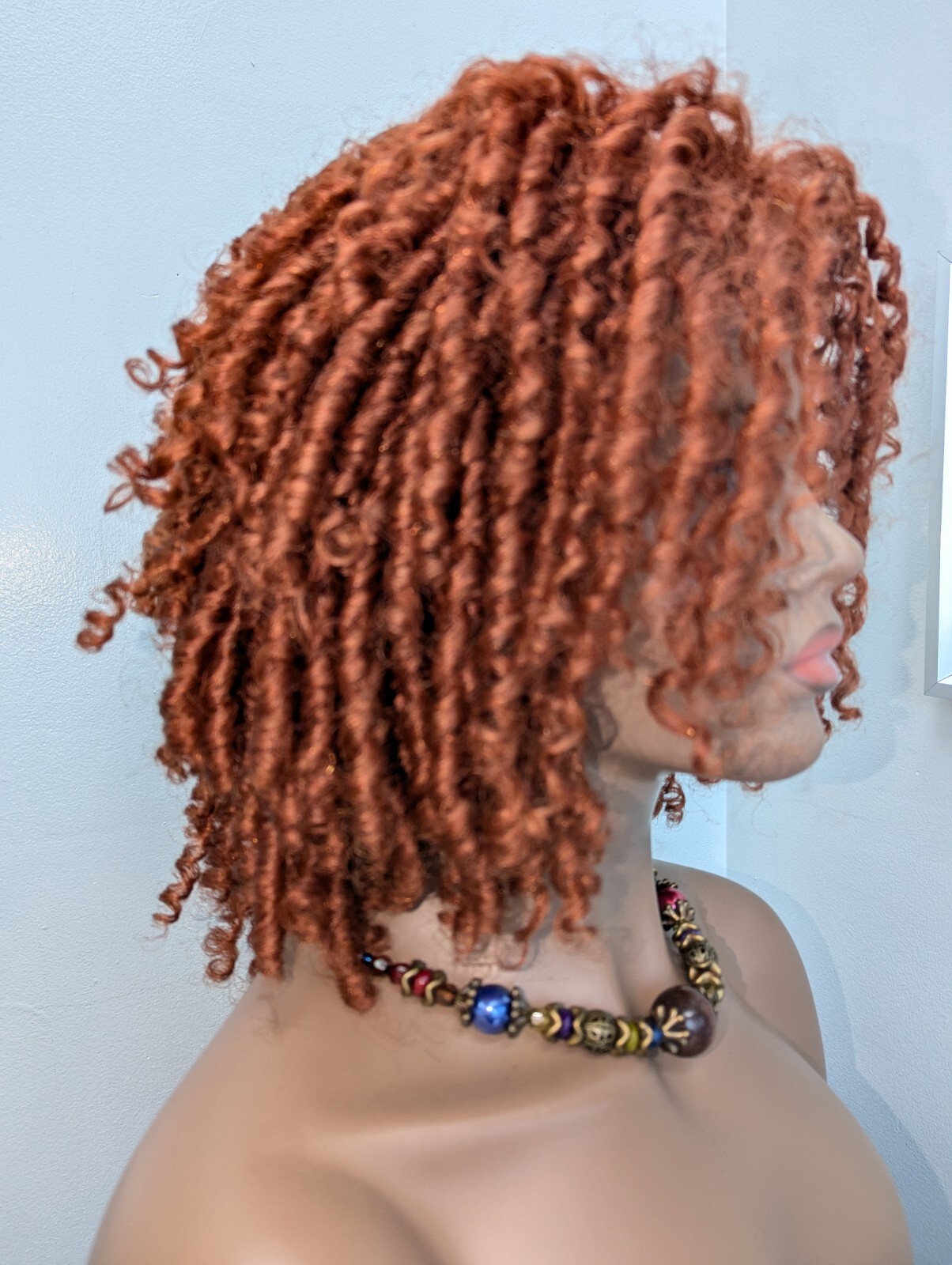 Fashion Synthetic Natural Look Spiral Twist Coily Wig Color Hot Red #130